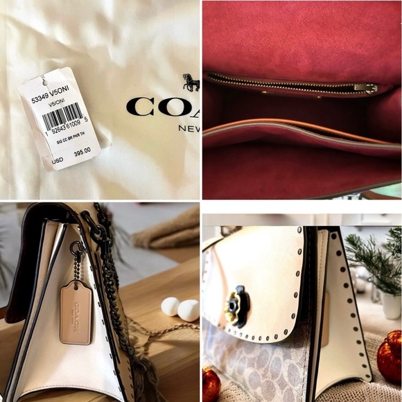 Coach Parker Top Handle In Signature Canvas with beautiful rose closure - Picture 17 of 17